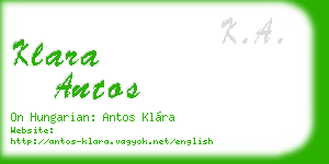 klara antos business card